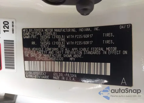 2017 Toyota Sienna Xle 8 Passenger from USA, damaged, VIN 5TDYZ3DC3HS852320